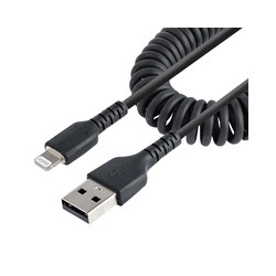 USB TO LIGHTNING CABLE - 1M/(3.3FT) COILED CABLE BLACK