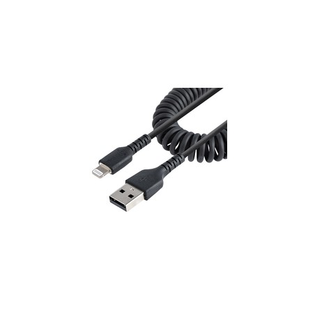 USB TO LIGHTNING CABLE - 1M/(3.3FT) COILED CABLE BLACK