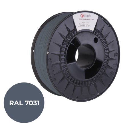 Tisková struna (filament) C-TECH PREMIUM LINE, PETG, šedomodrá, RAL7031, 1,75mm, 1kg