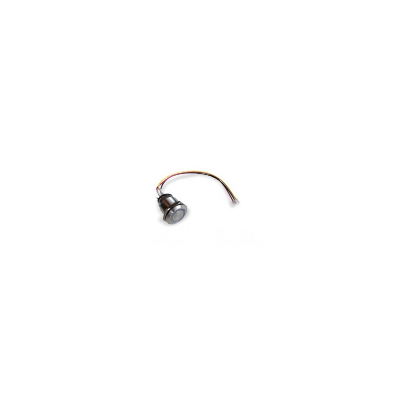 Stainless steel button IP65, 19mm round, White LED (3.3v), 60cm X-talk 3p cable