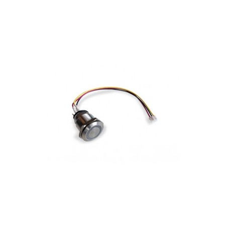 Stainless steel button IP65, 19mm round, White LED (3.3v), 60cm X-talk 3p cable