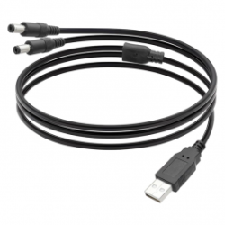 USB-Micro USB, 2,5mm DC split cable 120cm, Black