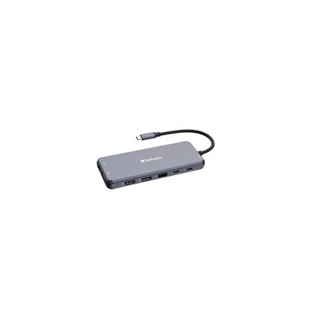 VERBATIM Hub USB-C Pro Multiport 14 Port, 5x USB-A, 2x USB-C, 2x HDMI, 1xVGA, RJ45, 3.5mm Jack audio, microSD/SD, šedá