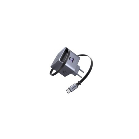 UGREEN síťová rychlonabíječka se zatahovacím kabelem 45W 3-Port, 2x USB-C, 1x USB-A