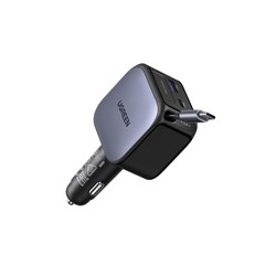 UGREEN rychlonabíječka do auta se zatahovacím kabelem 60W 3-Port