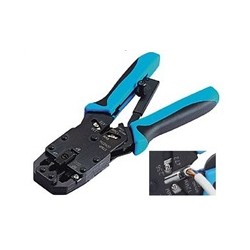 Kleště krimpovací PROFI s ráčnou pro konektory RJ10, RJ11, RJ12, RJ45, DEC s odizolovávačem