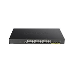 BAZAR - D-Link DGS-1250-28XMP 28-port Gigabit Smart PoE Switch, 24x GbE PoE+, 4x SFP+, PoE 370W - Poškozený obal (Komple