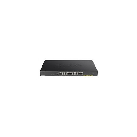 BAZAR - D-Link DGS-1250-28XMP 28-port Gigabit Smart PoE Switch, 24x GbE PoE+, 4x SFP+, PoE 370W - Poškozený obal (Komple