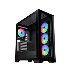 VeinX case GL29AL-BK, ATX, Průhledná bočnice, 4x 120mm ARGB Fan, ARGB Hub, Černá