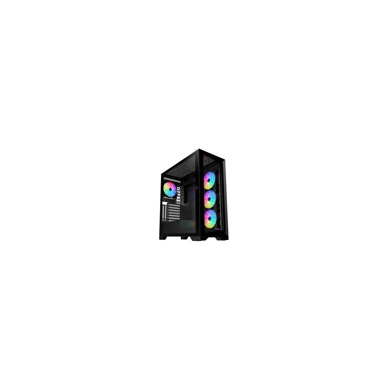 VeinX case GL29AL-BK, ATX, Průhledná bočnice, 4x 120mm ARGB Fan, ARGB Hub, Černá