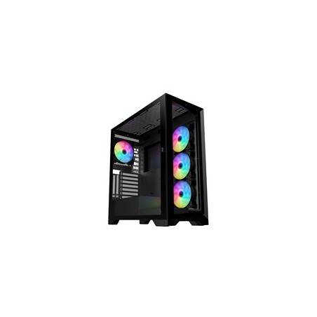 VeinX case GL29AL-BK, ATX, Průhledná bočnice, 4x 120mm ARGB Fan, ARGB Hub, Černá