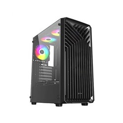 VeinX case OD15A-BK, ATX, Průhledná bočnice, Černá, bez ventilátorů
