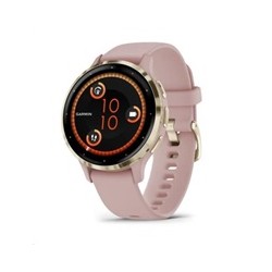 Garmin Venu® 3S, Nerezová luneta Soft Gold, pouzdro Dust Rose, silikonový řemínek