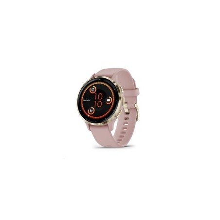 Garmin Venu® 3S, Nerezová luneta Soft Gold, pouzdro Dust Rose, silikonový řemínek