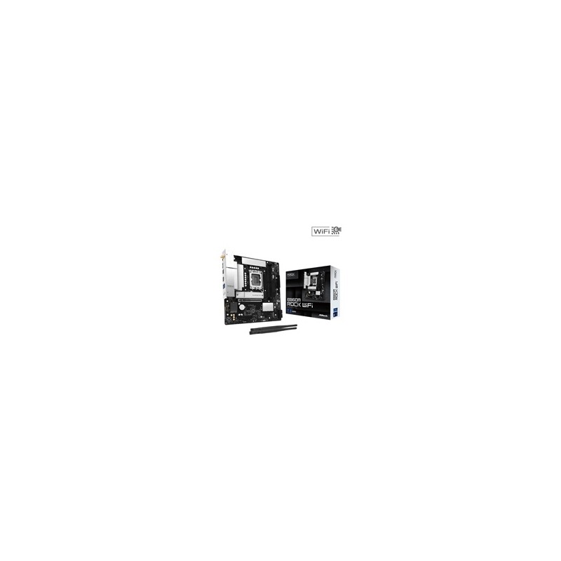 ASRock MB Sc LGA1851 B860M ROCK WIFI, Intel B860, 2xDDR5, 1xHDMI, 1x DP, WiFi, mATX