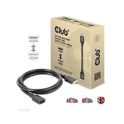 Club3D prodlužovací Ultra rychlý HDMI kabel, 4K120Hz, 8K60Hz, 48Gbps, M/F, 1m, 30 AWG