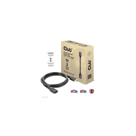 Club3D prodlužovací Ultra rychlý HDMI kabel, 4K120Hz, 8K60Hz, 48Gbps, M/F, 1m, 30 AWG