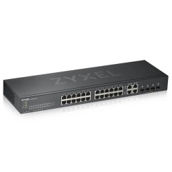 Zyxel GS1920-24V2 28-port Gigabit WebManaged Switch, 24x gigabit RJ45, 4x gigabit RJ45/SFP, fanless