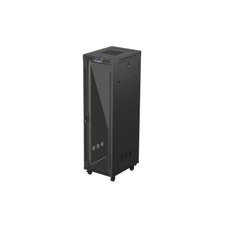 Lanberg 19" Volně stojící racková skříň 42U/600X800 (Flat Pack) S prosklenými dveřmi LCD černá