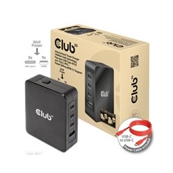 Club3D cestovní nabíječka 140W GaN technologie, 3xUSB-C, 1xUSB-A, PPS + PD 3.1 Support