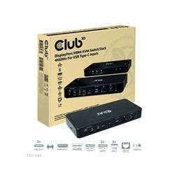 Club3D Dokovací stanice USB-C 10v1, 1xDP, 1xHDMI, 3xUSB-C, 3xUSB, 1xRJ45, 1x3.5mm, černá