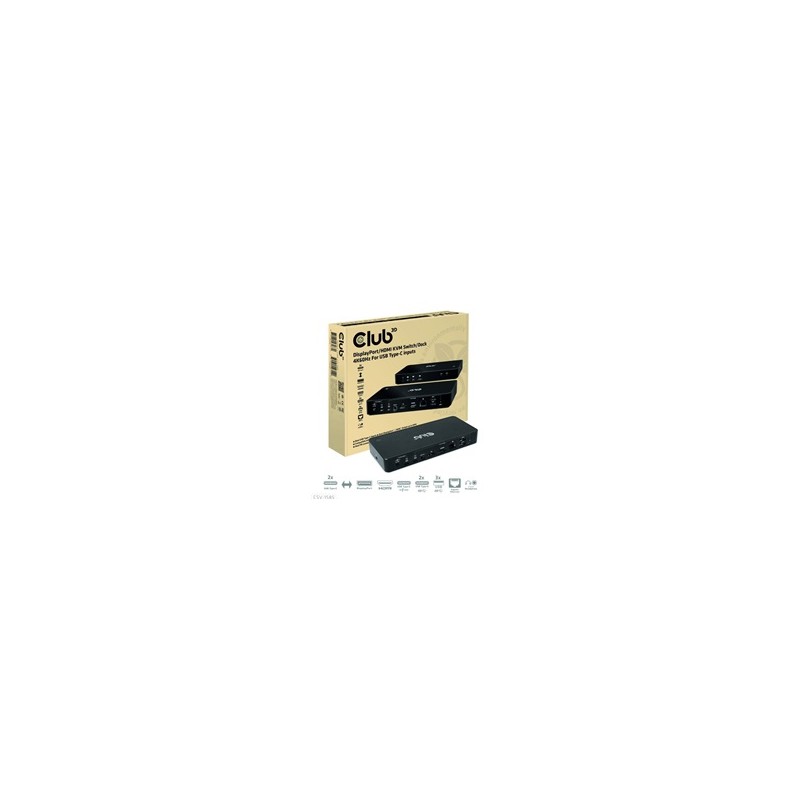 Club3D Dokovací stanice USB-C 10v1, 1xDP, 1xHDMI, 3xUSB-C, 3xUSB, 1xRJ45, 1x3.5mm, černá