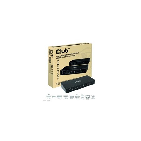 Club3D Dokovací stanice USB-C 10v1, 1xDP, 1xHDMI, 3xUSB-C, 3xUSB, 1xRJ45, 1x3.5mm, černá