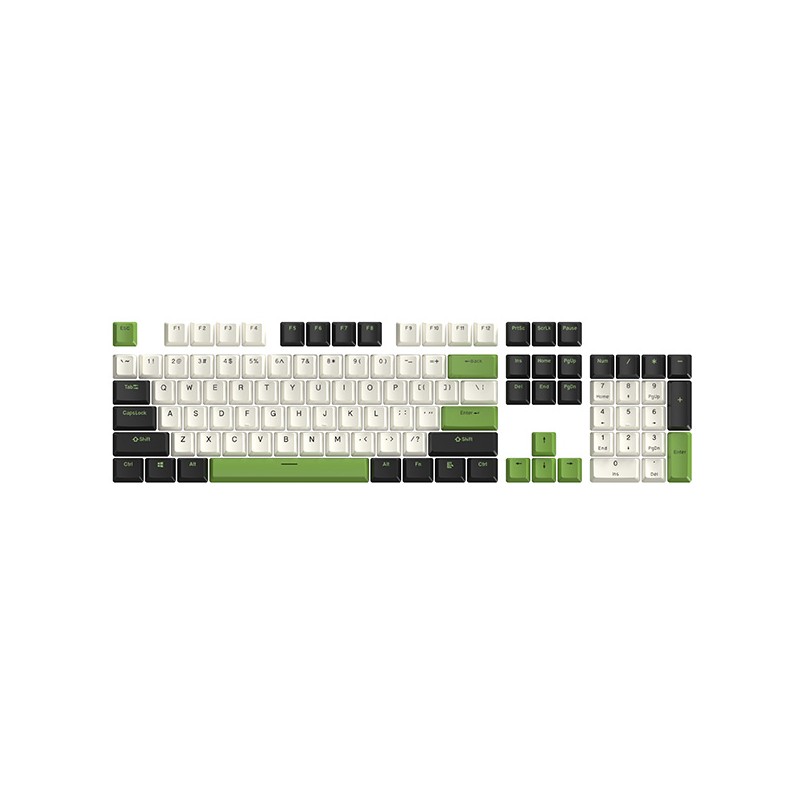 Marvo sada vyměnitelných kláves, PBT Keycap set KP-02 US, zelená, DOPRODEJ
