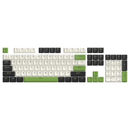 Marvo sada vyměnitelných kláves, PBT Keycap set KP-02 US, zelená, DOPRODEJ