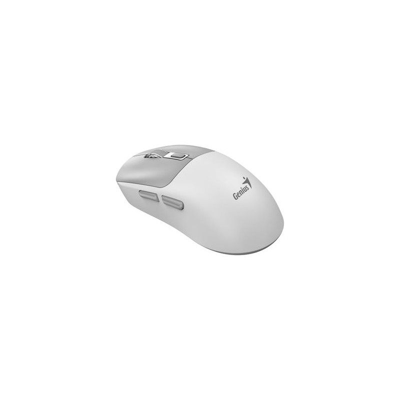 GENIUS NX-8260S BT White/ 2400 dpi/ bezdrátová/ duální BT+2,4GHz/ tichá/ rychlé nabíjení/ ultralehká/ Copilot/ bílošedá