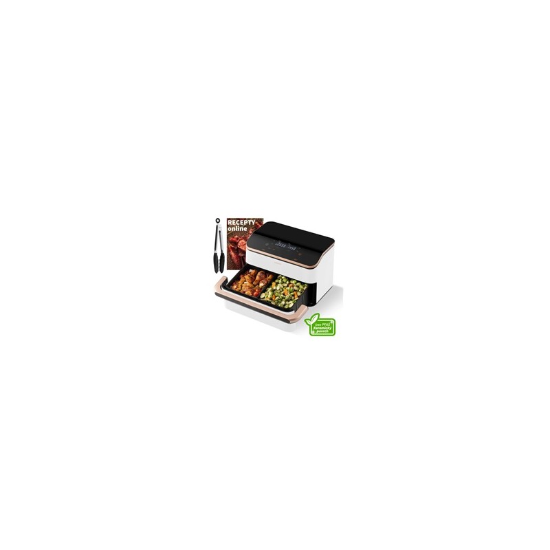Cosori Dual Blaze TwinFry chytrá horkovzdušná fritéza10 L, keramika, bílá