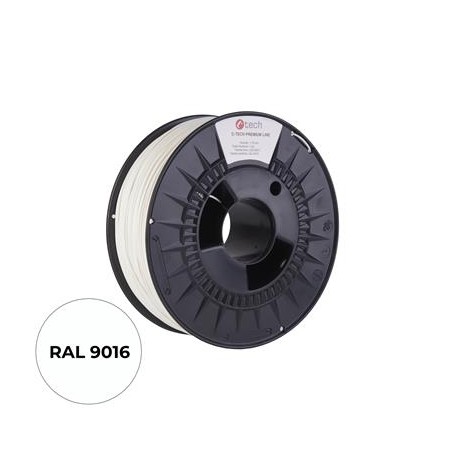 Tisková struna (filament) C-TECH PREMIUM LINE, PLA, dopravní bílá, RAL9016, 1,75mm, 1kg