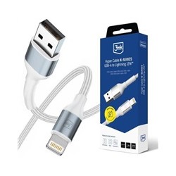 3mk Hyper Cable N-SERIES A to Lightning 1m QC 3.0 5V/2.4A 12W White