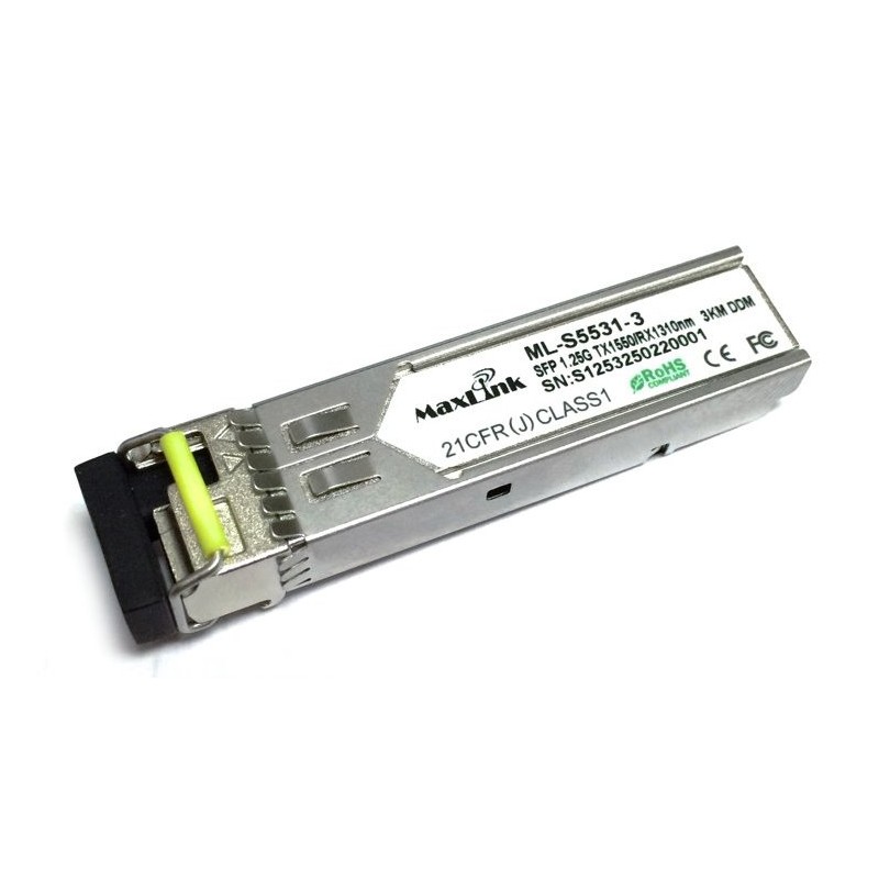 MaxLink 1.25G SFP optický modul, WDM(BiDi), SM, Tx 1550/Rx1310nm, 3km, 1x LC konektor, DDM