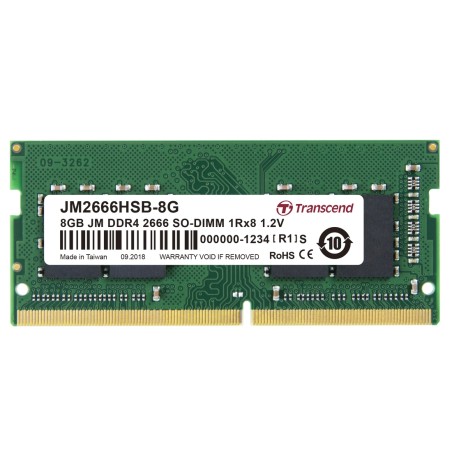 TRANSCEND SODIMM DDR4 8GB 2666MHz 1Rx8 1Gx8 CL19 1.2V