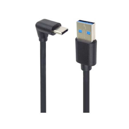 PremiumCord USB C-USB A, zahnutý, černý, 50 cm