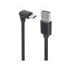 PremiumCord USB C-USB A, zahnutý, černý, 50 cm