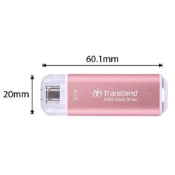 Transcend ESD300 - SSD - 2 TB - externí (přenosný) - USB 3.2 Gen 2x1 (USB-C konektor) - rosy pink