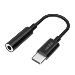 GENIUS ACC-C100 redukce z 3,5mm audio jack na USB-C, černá