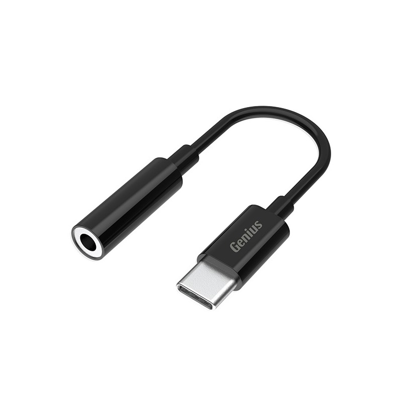 GENIUS ACC-C100 redukce z 3,5mm audio jack na USB-C, černá