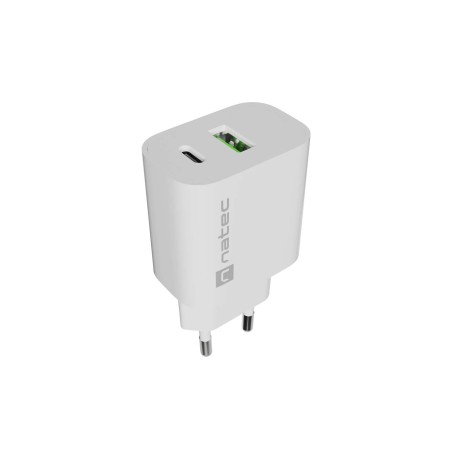 Univerzální nabíječka Natec RIBERA 20 W 1X USB-A + 1X USB-C, bílá
