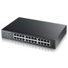 Zyxel GS1900-24E 24-port Desktop Gigabit Web Smart switch: 24x Gigabit metal, IPv6, 802.3az (Green), fanless, rack kit