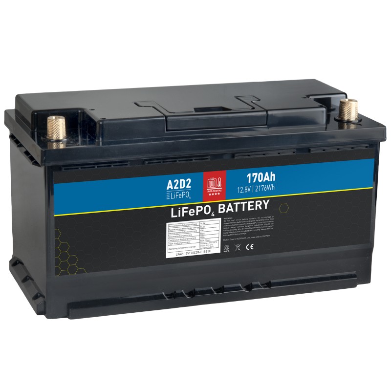 A2D2 baterie LiFePO4 12,8V 170Ah F15 SELF-HEAT Car Battery Case (EVE cells)