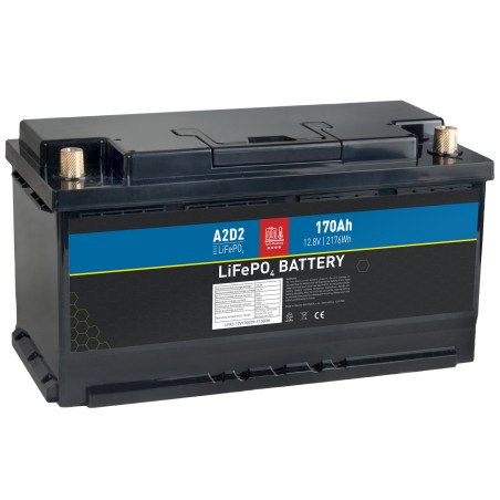 A2D2 baterie LiFePO4 12,8V 170Ah F15 SELF-HEAT Car Battery Case (EVE cells)