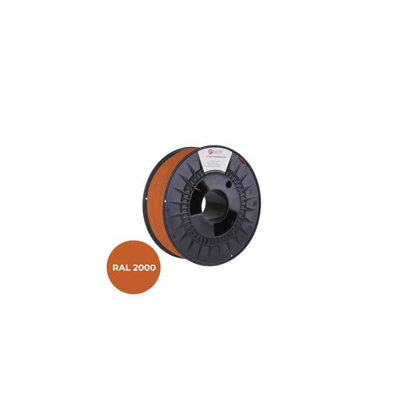 Tisková struna (filament) C-TECH PREMIUM LINE, ABS, žlutooranžová, RAL2000, 1,75mm, 1kg