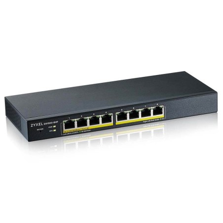 Zyxel GS1900-8HP v3 8-port Desktop Gigabit Web Smart PoE switch: 8x Gigabit metal, IPv6, PoE budget 70W, fanless
