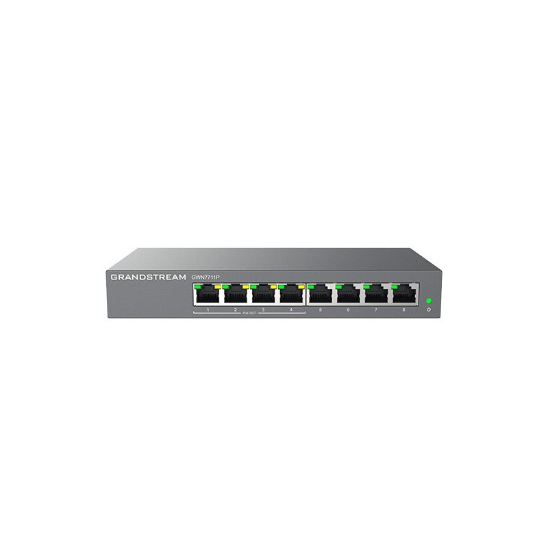 Grandstream GWN7711P Layer 2 Lite managed switch, 8 portů, 4x PoE/PoE+