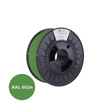 Tisková struna (filament) C-TECH PREMIUM LINE, PETG, dopravní zelená, RAL6024, 1,75mm, 1kg