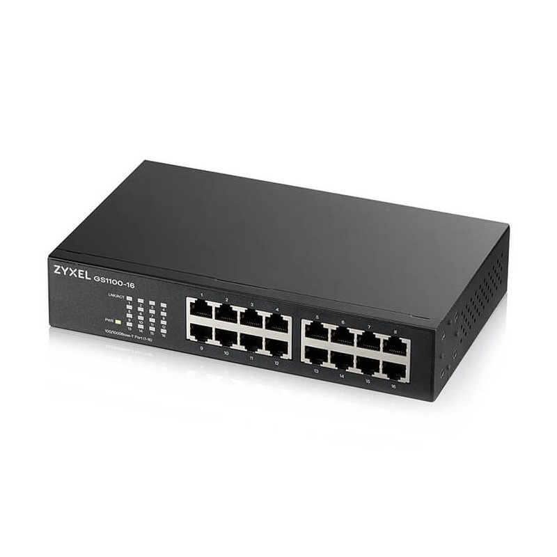 Zyxel GS1100-16 v3 16-port Gigabit Ethernet Switch, fanless