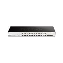 D-Link DGS-1210-28 28-port Gigabit Smart+ Switch, 24x GbE, 4x RJ45/SFP, fanless